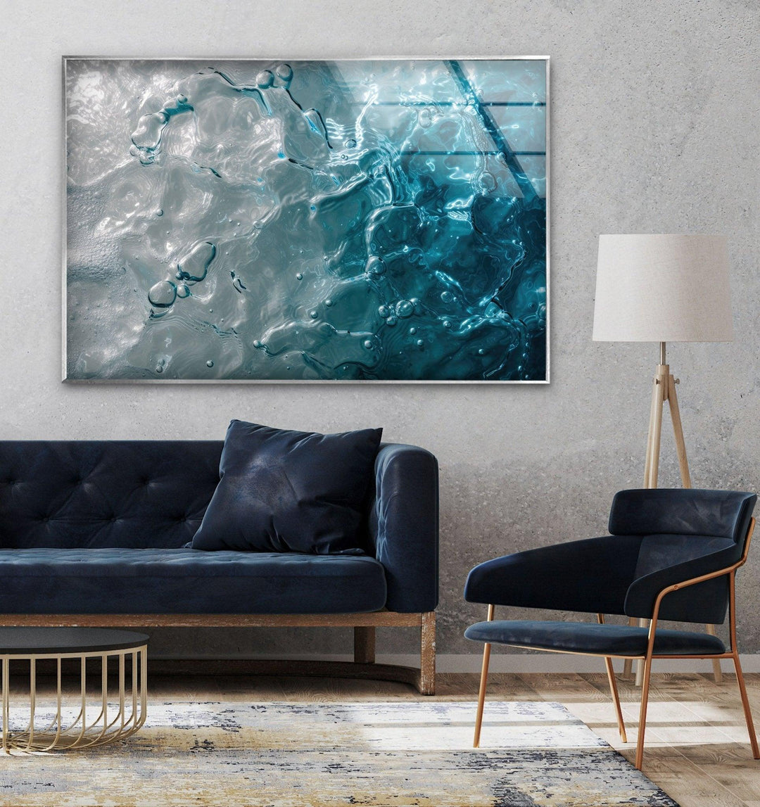 Abstract with Water Effect Glass Wall Art glass photo prints, glass picture prints