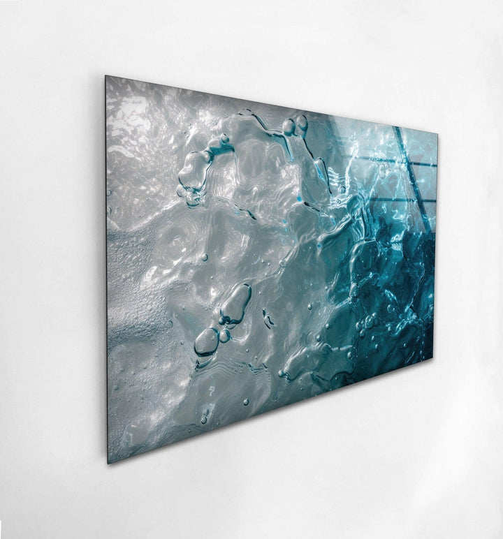 Abstract with Water Effect Glass Wall Art glass art painting, glass art for the Wall