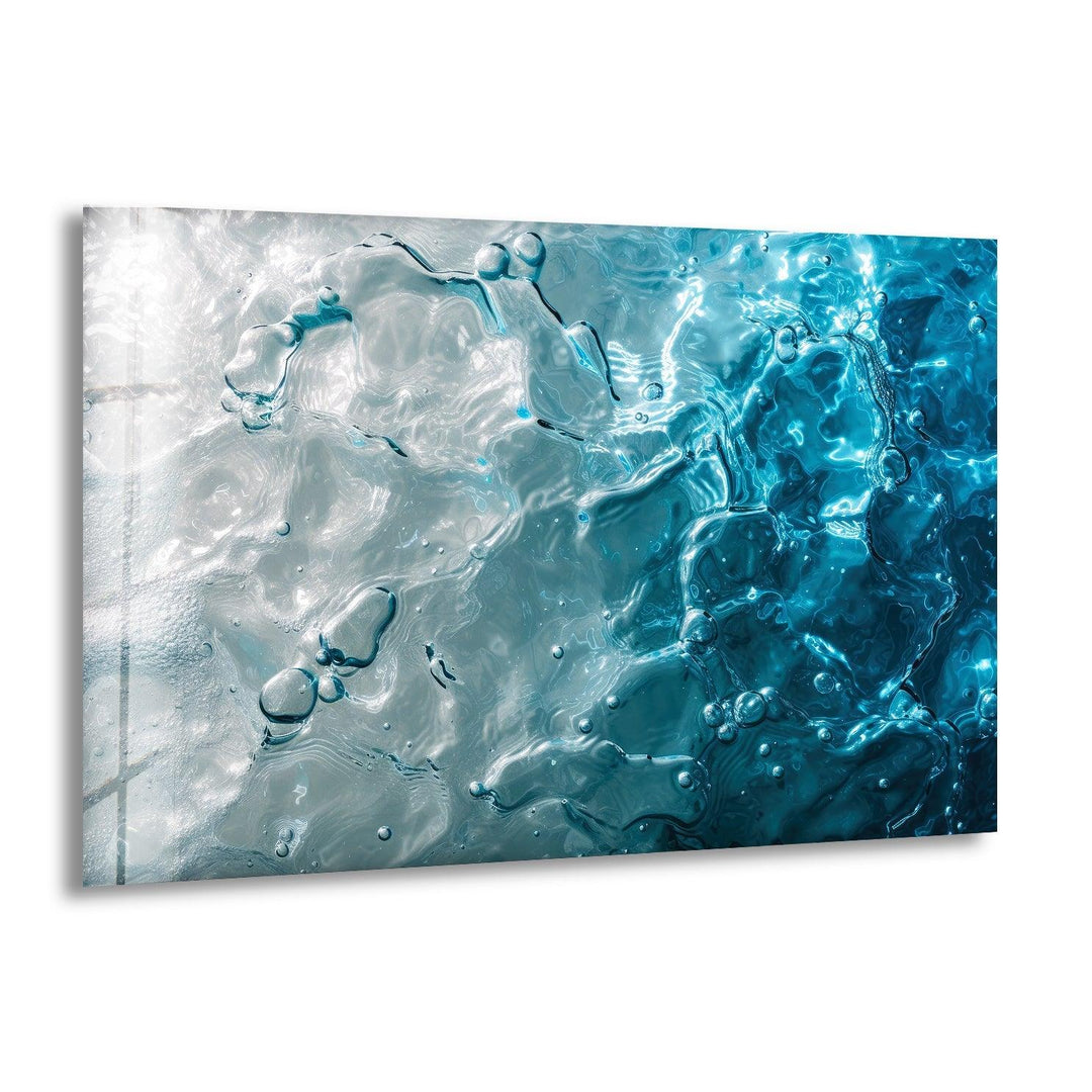 Abstract with Water Effect Glass Wall Art print picture on glass, Tempered Glass Wall Art