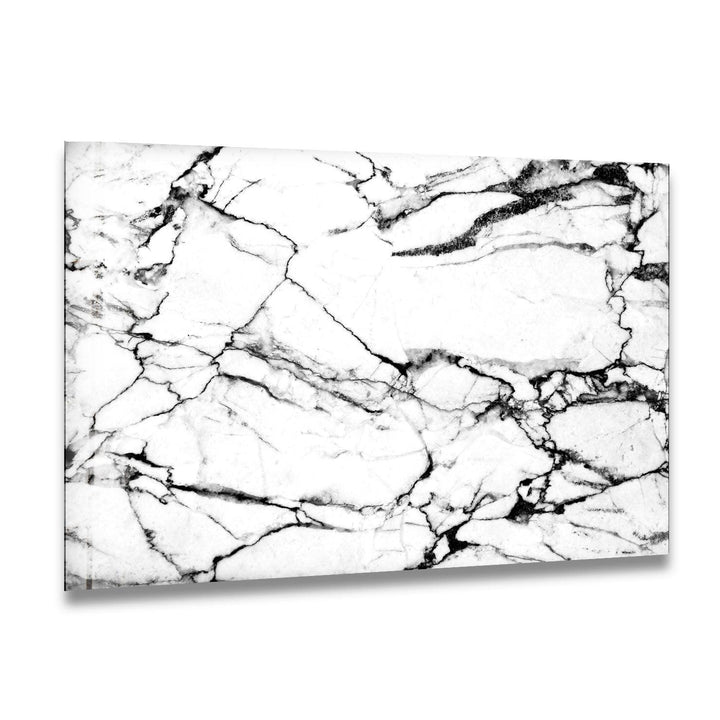 White and Black Marble Glass Wall Art