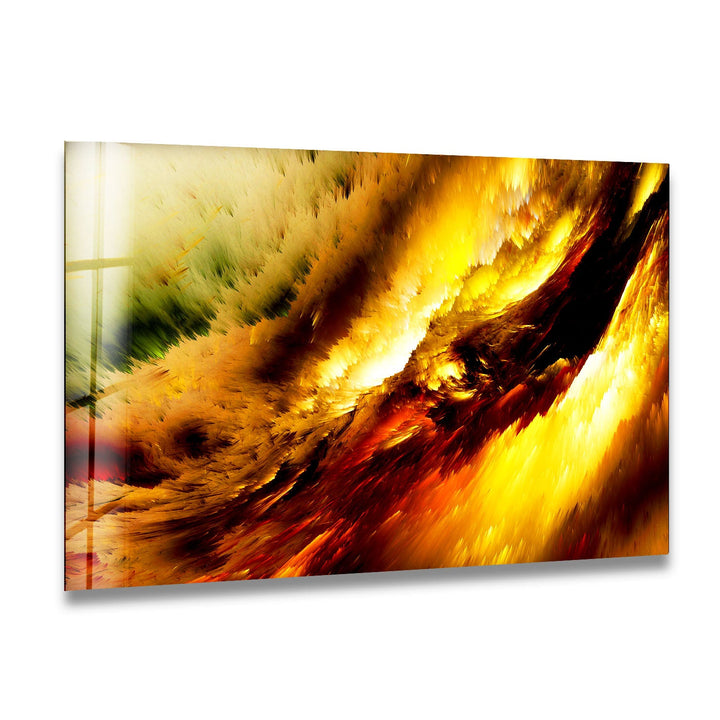 Yellow Clouds Abstract Art Glass Wall Art