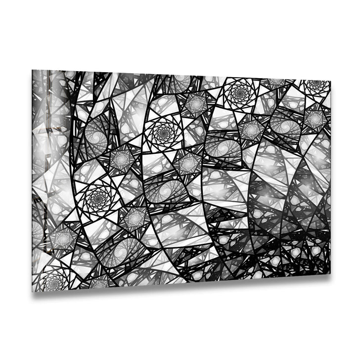 Silver Stained Abstract Glass Wall Art