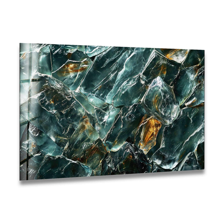 Vivid Green Abstract Marble Glass Wall Art