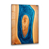 Wooden Blue Epoxy Pattern Glass Wall Art