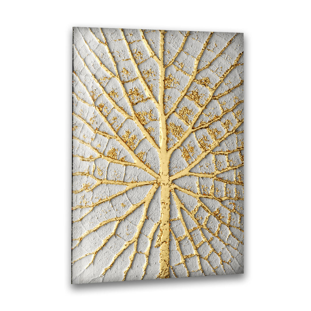 Glitter Golden Tree Glass Wall Art, Glass Printing Wall Art, Print photos on glass