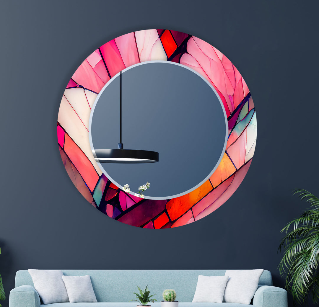 Colored Stained Design Wall Mirror Huge Wall Mirror
