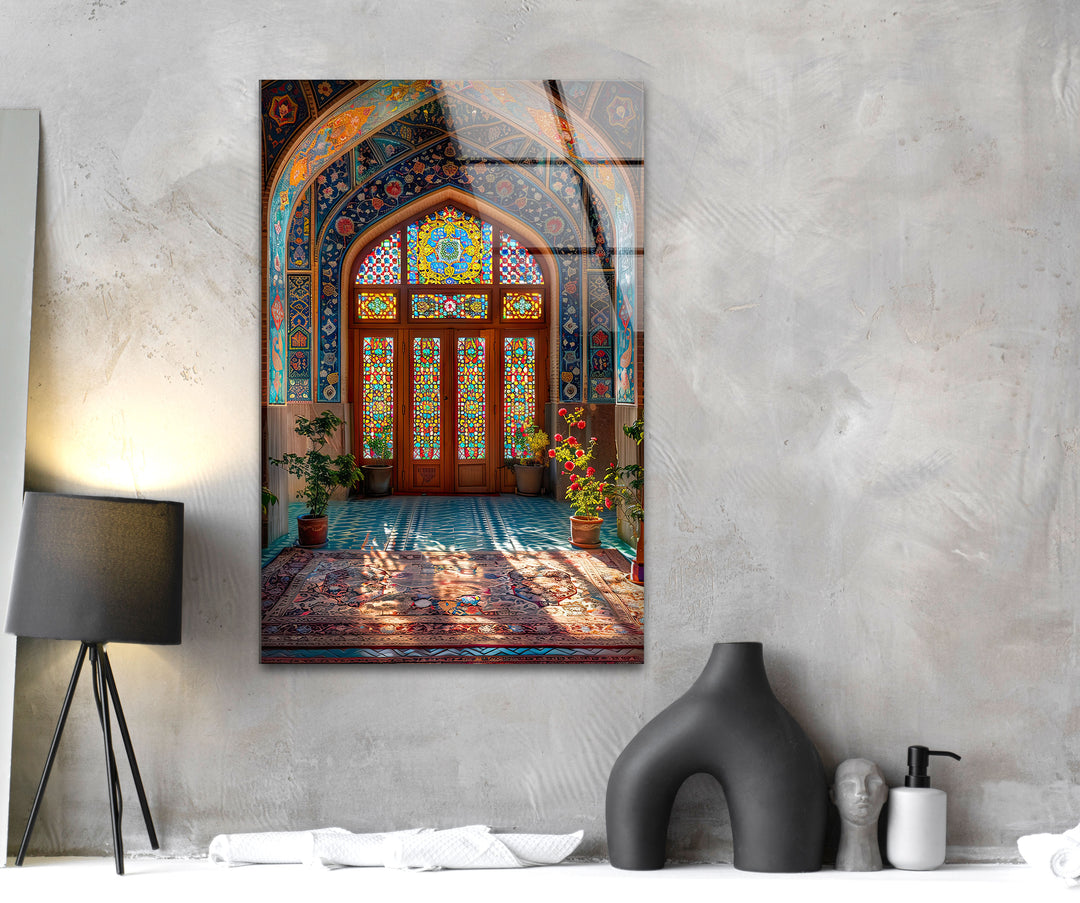 A Detailed and Vibrant Scene Glass Wall Art art glass wall art, glass wall art pictures
