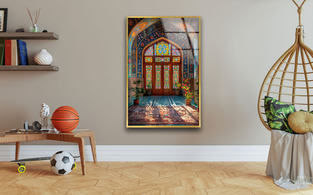 A Detailed and Vibrant Scene Glass Wall Art Glass Printing Wall Art, Print photos on glass
