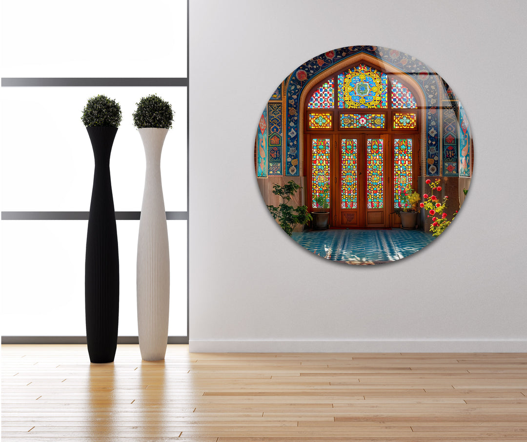 A Detailed and Vibrant Scene Glass Wall Art glass image printing, glass prints from photos
