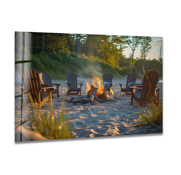 Adirondack Camp Glass Wall Art print picture on glass, Tempered Glass Wall Art
