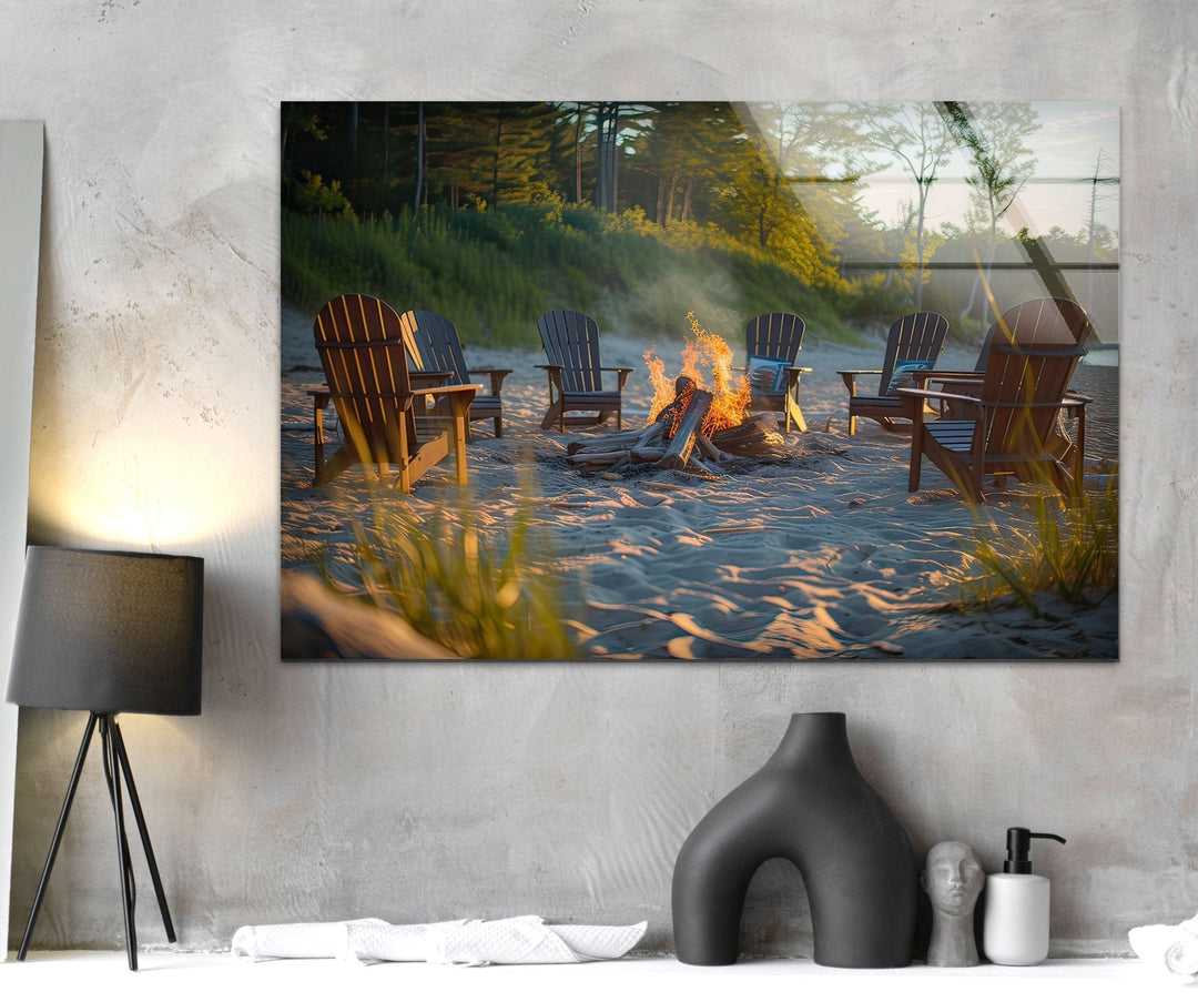 Adirondack Camp Glass Wall Art glass image printing, glass prints from photos
