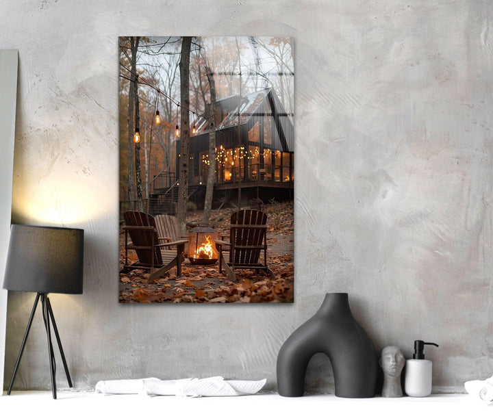 Adirondack Camping Glass Wall Art glass pictures for Wall, glass prints wall art
