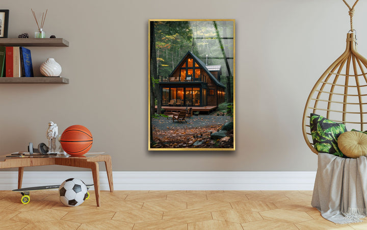 Forest House Glass Wall Art large glass photo prints, glass wall photos
