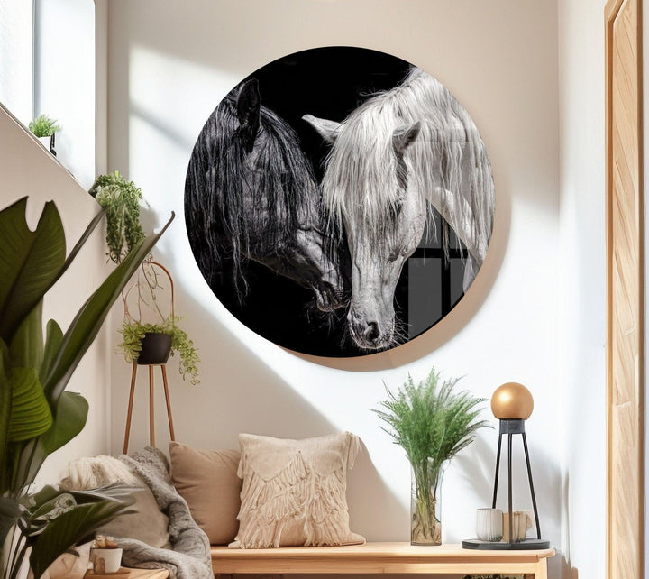 Africa Couple Horse Wall Art custom glass photo prints, large glass prints