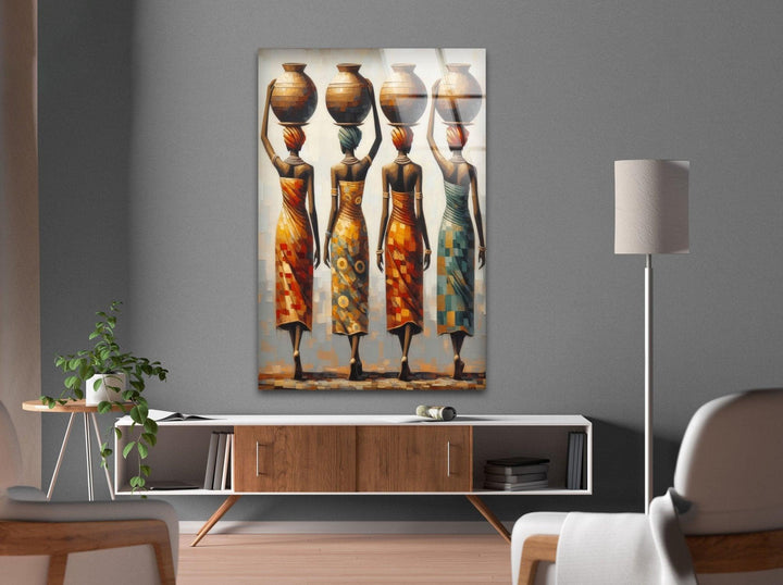 African Womans Glass Wall Art