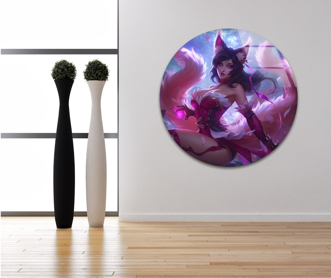 Ahri League of Legends Glass Wall Art, photo print on glass, prints on glass wall art