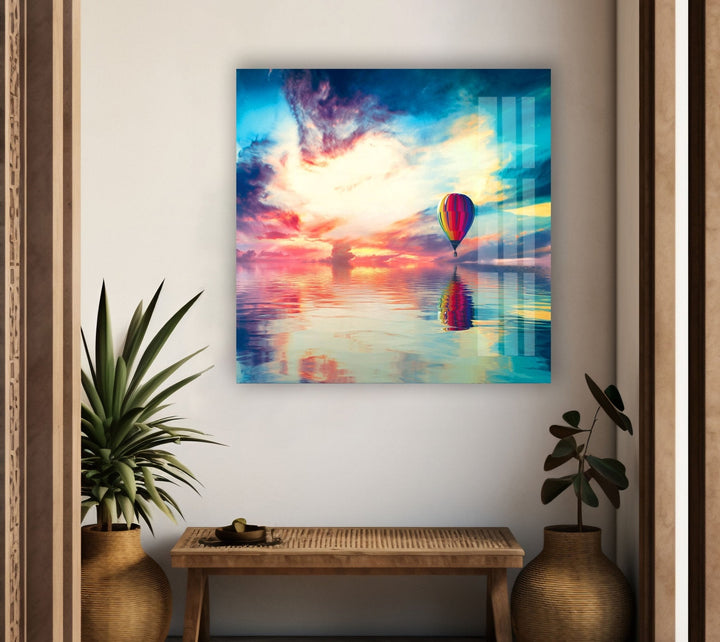 Air Balloon Landscape Glass Wall Art Glass Printing Wall Art, Print photos on glass