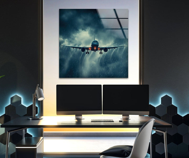 Airplane Glass Wall Art photo print on glass, prints on glass wall art
