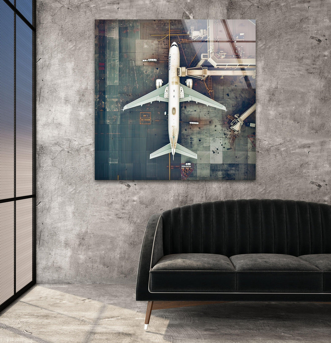 Long Airplane Glass Wall Art picture on glass wall art, photos printed on glass
