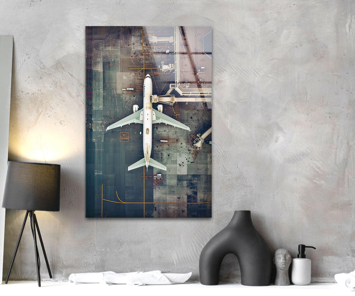 Long Airplane Glass Wall Art custom glass pictures, glass art prints
