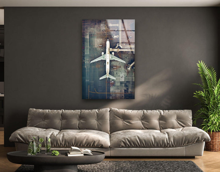 Long Airplane Glass Wall Art glass pictures for Wall, glass prints wall art
