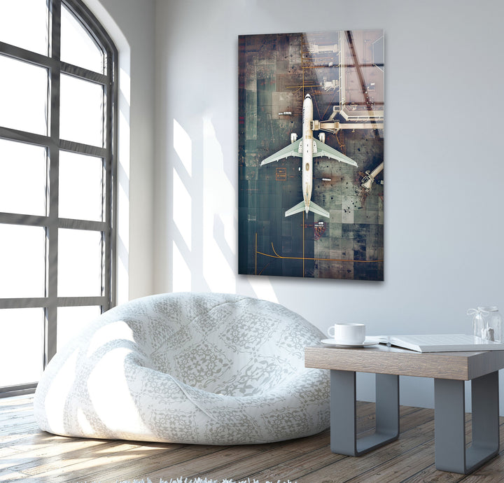 Long Airplane Glass Wall Art large glass photo prints, glass wall photos
