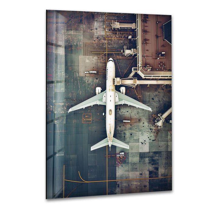 Long Airplane Glass Wall Art glass image printing, glass prints from photos
