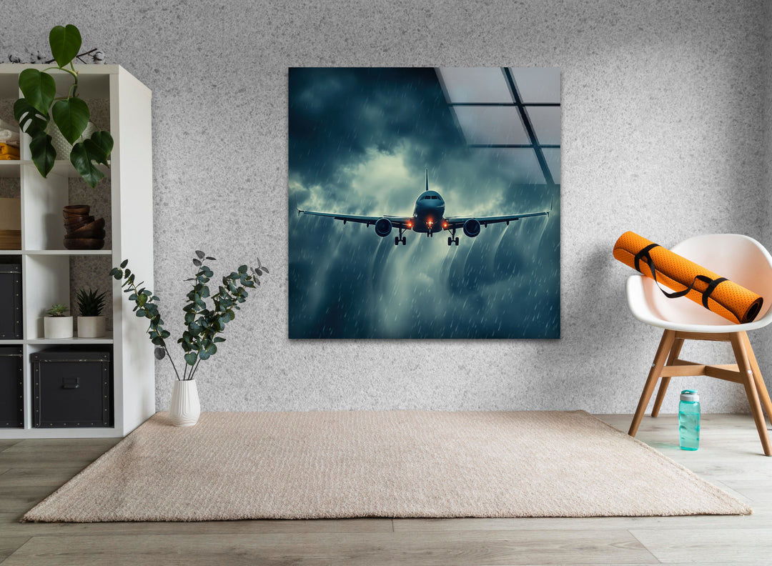 Airplane Glass Wall Art custom glass pictures, glass art prints
