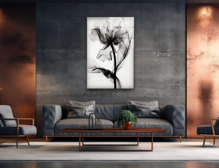 Albert Koetsier Black Rose X-ray Glass Wall Art, glass wall decor, glass wall art decor