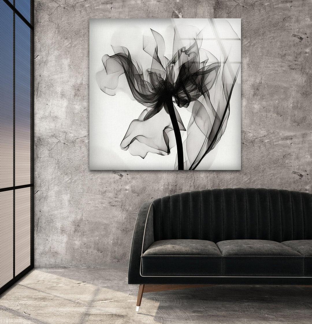 Albert Koetsier Black Rose X-ray Glass Wall Art, art glass wall art, glass wall art pictures