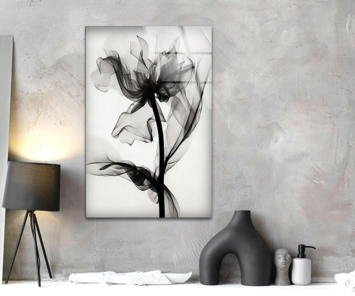 Albert Koetsier Black Rose X-ray Glass Wall Art, glass pictures for Wall, glass prints wall art