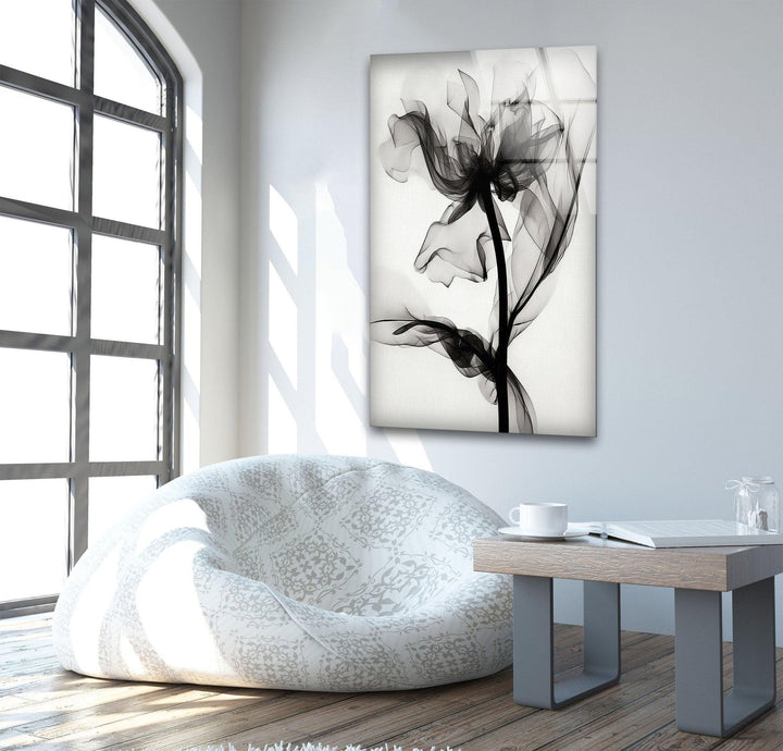 Albert Koetsier Black Rose X-ray Glass Wall Art, large glass photo prints, glass wall photos