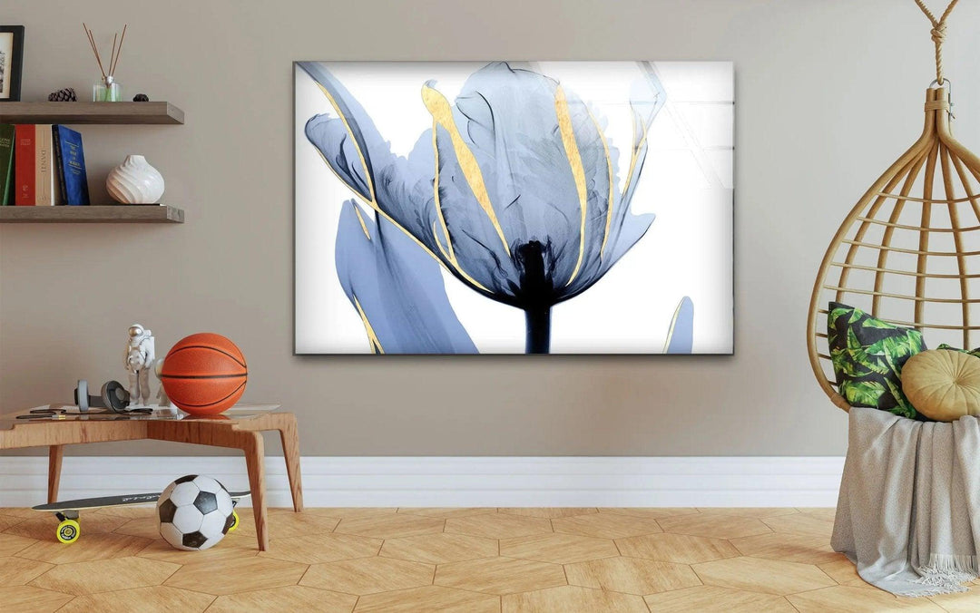 Albert Koetsier Blue Tulip Flower Glass Wall Art, glass image printing, glass prints from photos