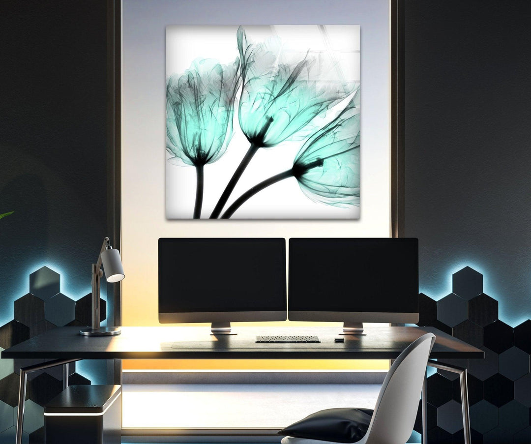 Albert Koetsier Cool Growth Xray Tulip Glass Wall Art, custom glass pictures, glass art prints