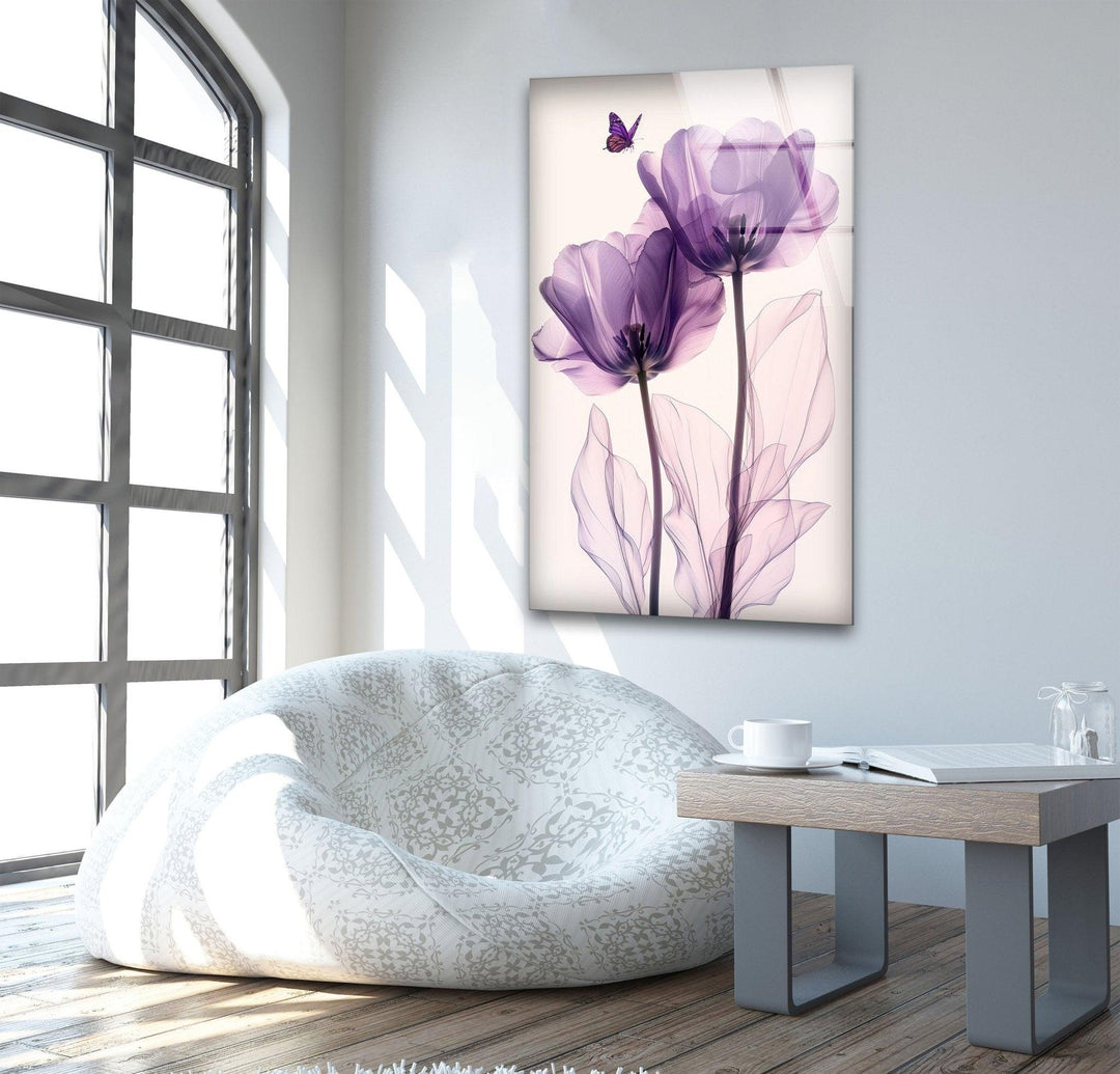 Albert Koetsier Purple Tulips Glass Wall Art, glass image printing, glass prints from photos