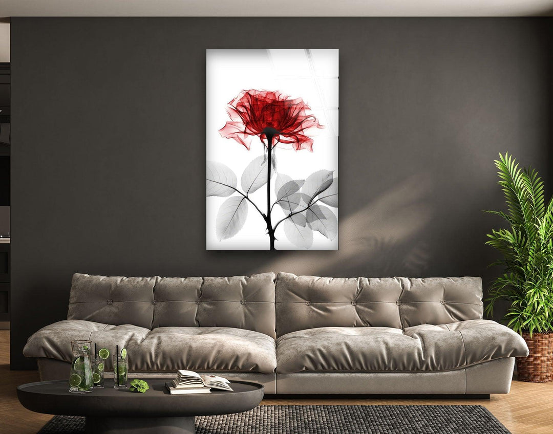 Albert Koetsier Tonal Rose Glass Wall Art, glass wall decor, glass wall art decor