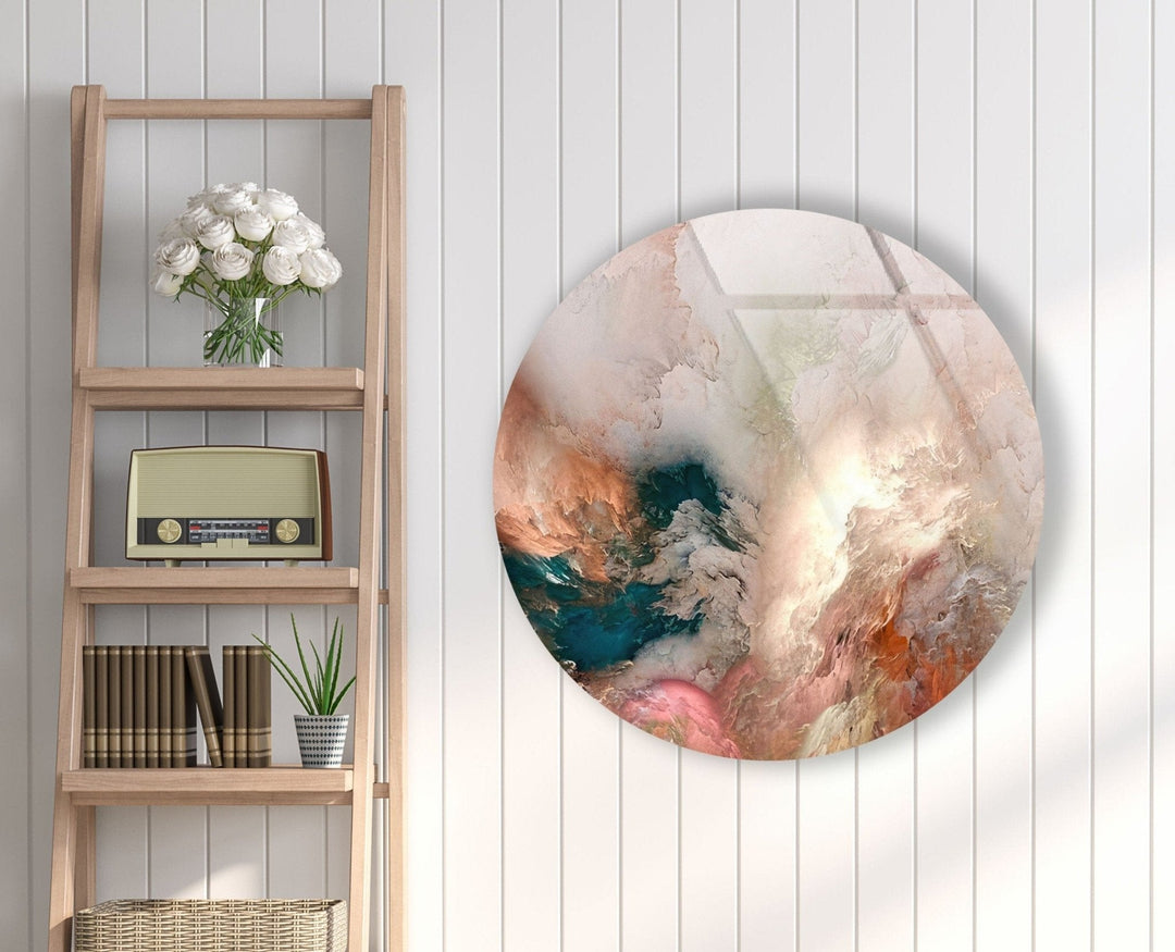 Alcohol ink Art Round Glass Wall Art