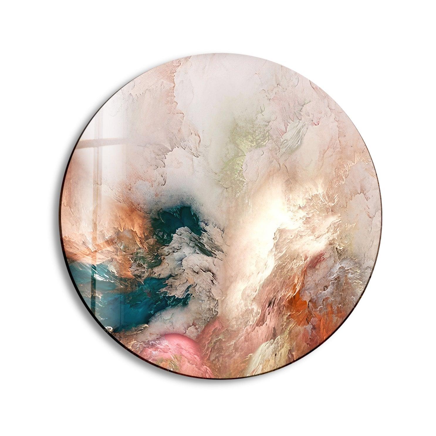 Alcohol ink Art Round Glass Wall Art - Add a touch of elegance with Glass Paintings and Wall Art. Explore our range of glass wall hanging pieces, including abstract stained glass and blue glass wall art. Customizable and durable, our glass art work is perfect for any decor. Shop now and enjoy free shipping.