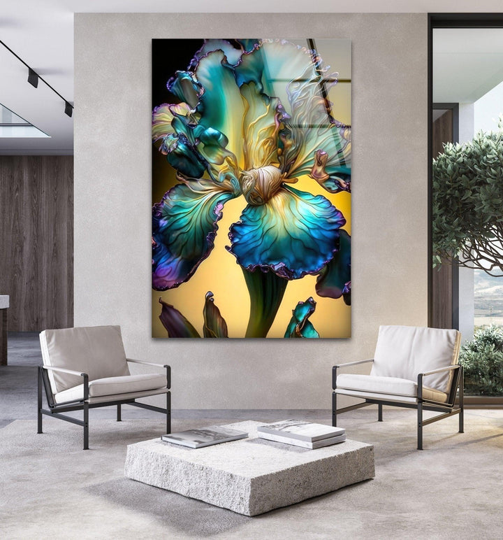 Alcohol Ink Colored Flower Glass Wall Art art glass wall art, glass wall art pictures
