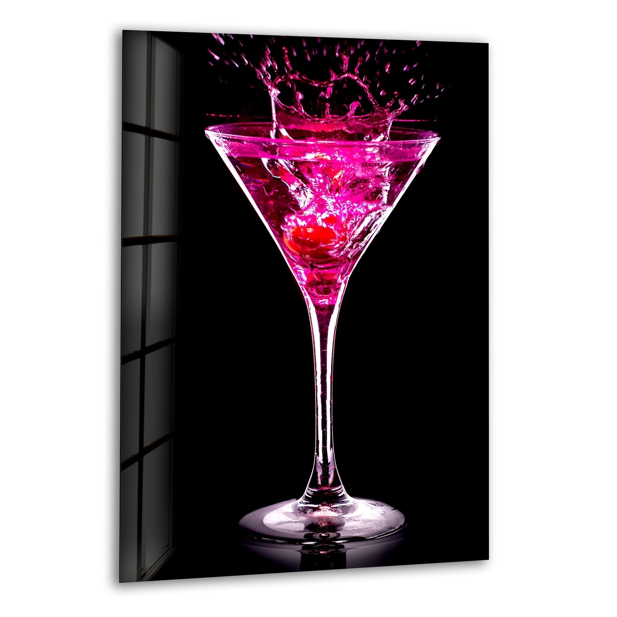 Alcoholic Cocktail Glass Wall Art, print picture on glass, Tempered Glass Wall Art