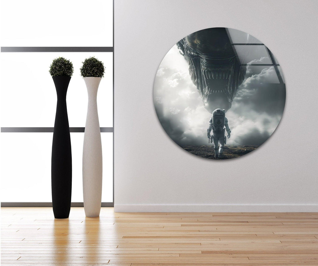 Alien & Astronaut Glass Wall Art art glass wall art, glass wall art pictures
