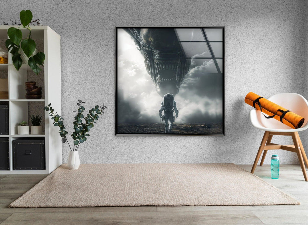 Alien & Astronaut Glass Wall Art glass photo prints, glass picture prints
