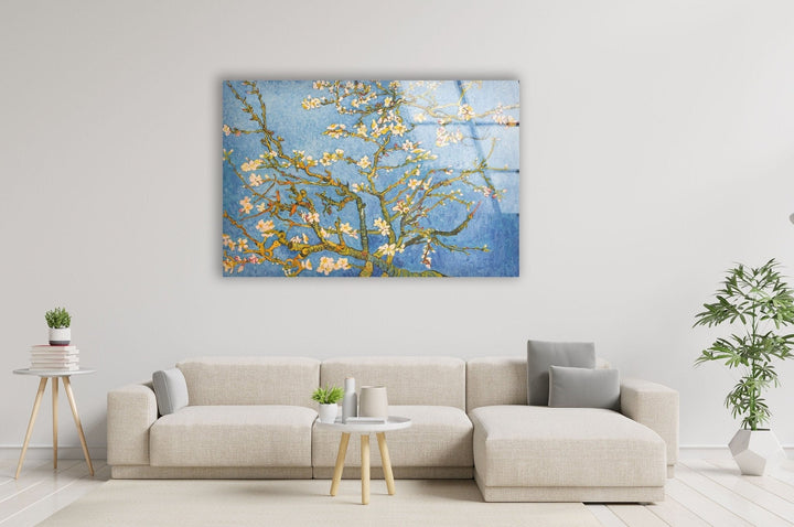 Almond Blossom by Vincent Van Gogh Glass Wall Art, picture on glass wall art, photos printed on glass