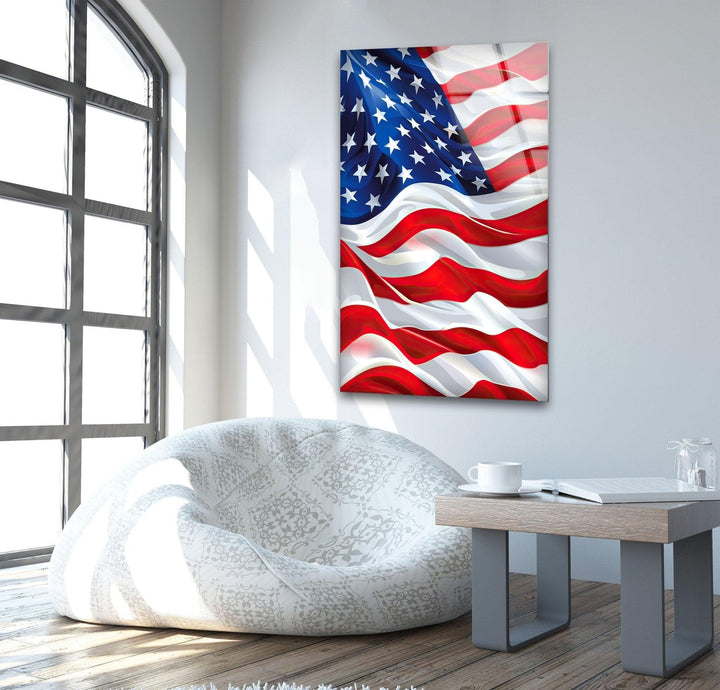 American Flag Glass Wall Art glass image printing, glass prints from photos
