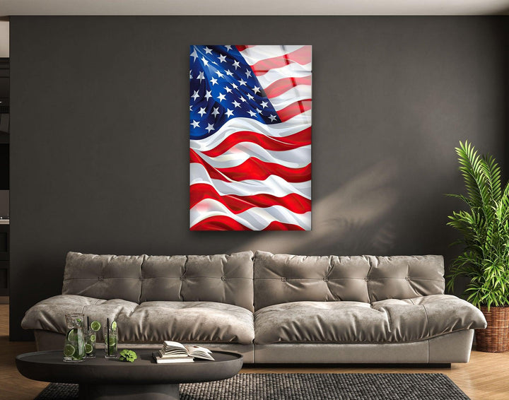 American Flag Glass Wall Art stained glass wall art, stained glass wall decor
