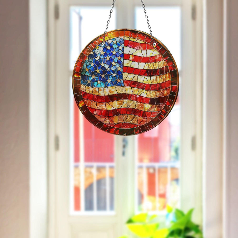 American Flag Suncatcher Decor Sun Catcher for Window | Myphotostation
