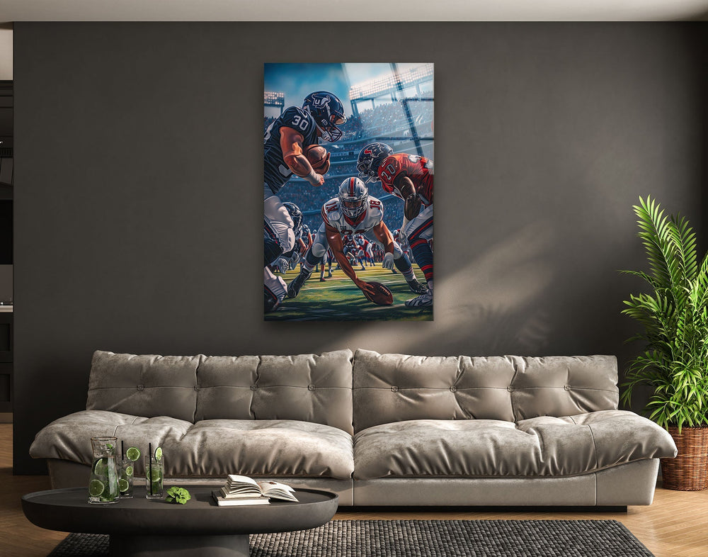 American Football Art Glass Wall Art glass wall decor, glass wall art decor
