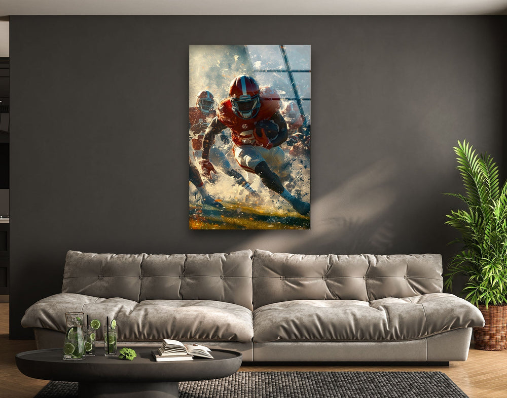 American Football Glass Wall Art glass wall decor, glass wall art decor
