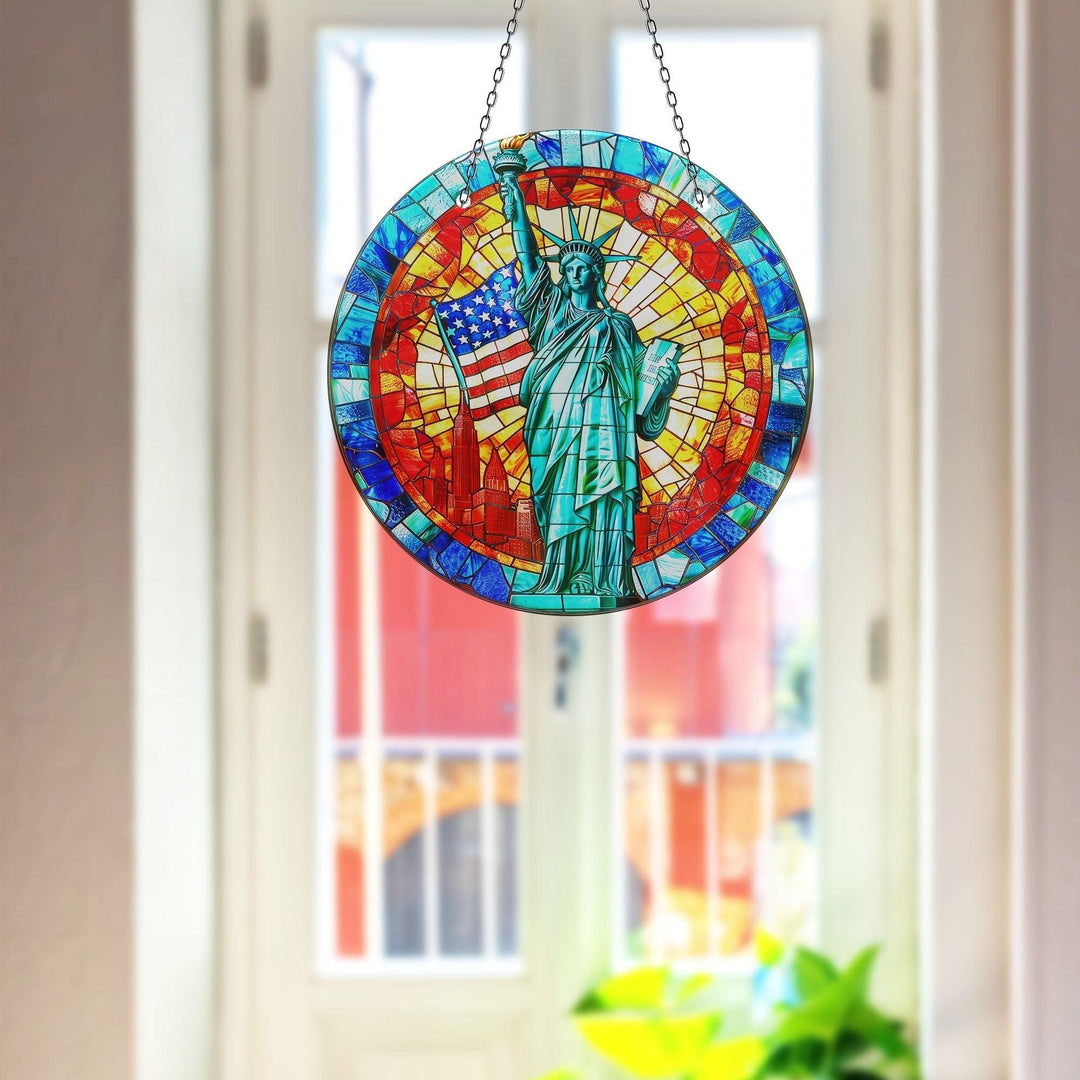 American Statue Of Liberty Suncatcher Unique Stained Glass Suncatchers | Myphotostation
