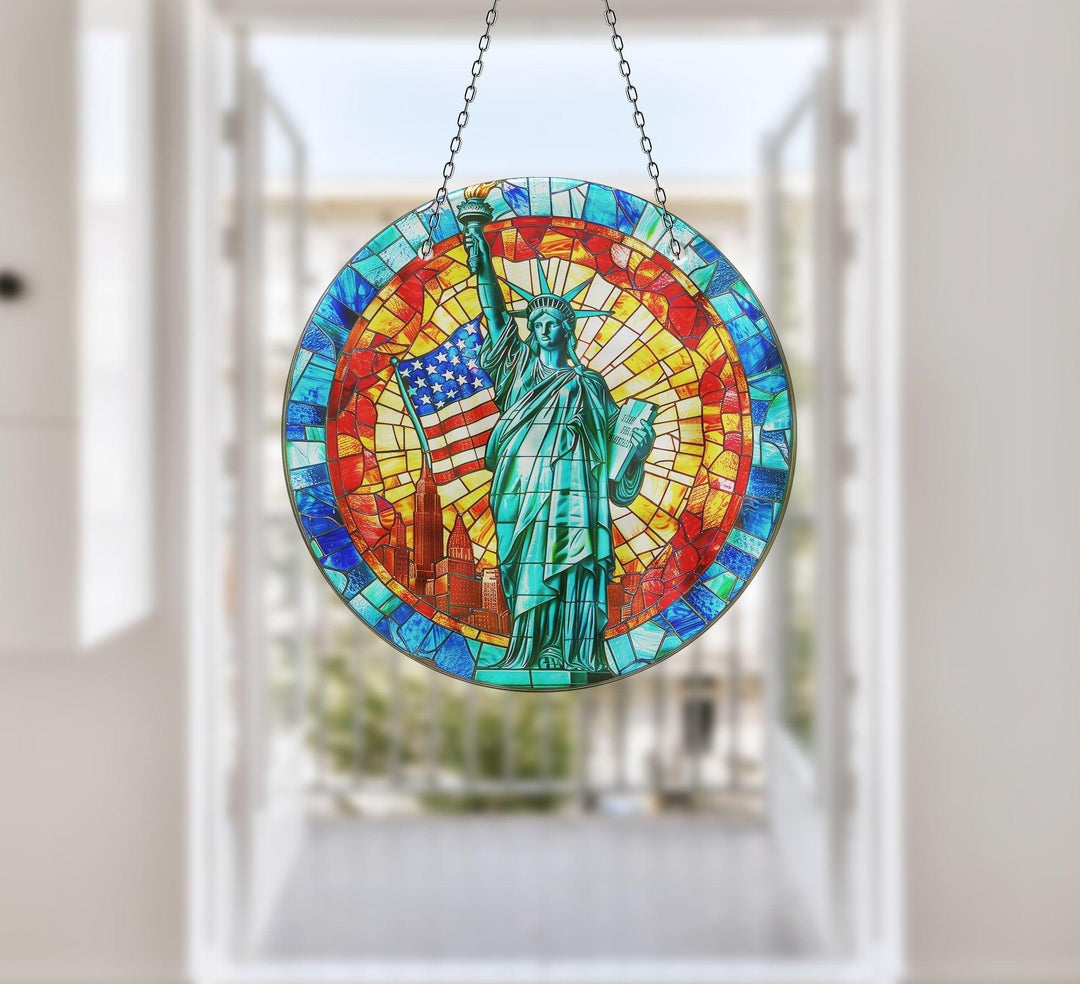 American Statue Of Liberty Suncatcher Stained Glass Suncatchers | Myphotostation
